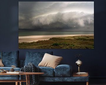 The Approaching Storm: A Dramatic Scene on a Dutch Beach by Jeroen Kleiberg