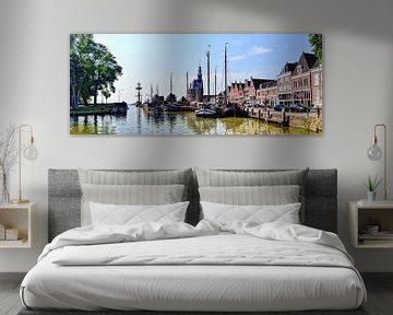Panorama Hoorn Oude Haven Kruittoren Noord-Holland Nederland van Hendrik-Jan Kornelis