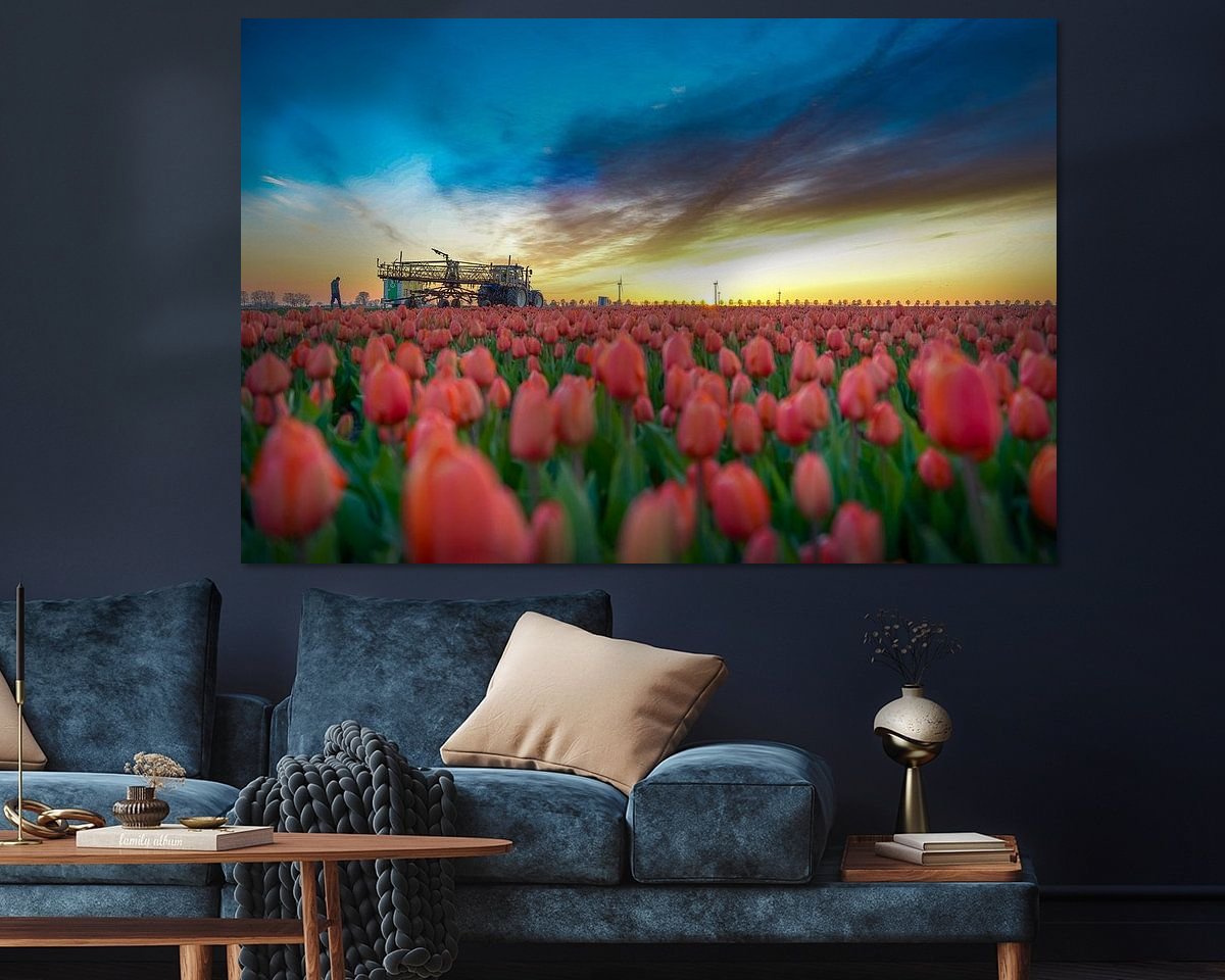 Voorbeeld van het werk in een kamer