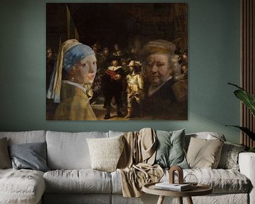 Girl with a Pearl Earring meets Rembrandt by Eigenwijze Fotografie