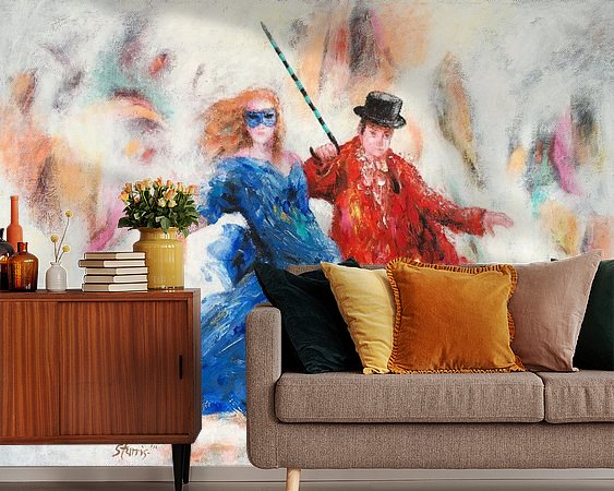 Voorbeeld van het werk in een kamer