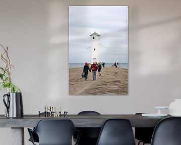 Mill beacon on the beach of Swinoujscie by Heiko Kueverling