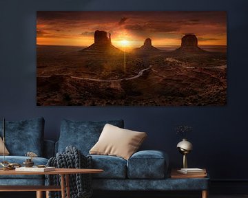 Monument Valley in de USA bij zonsopgang van Voss Fine Art Fotografie