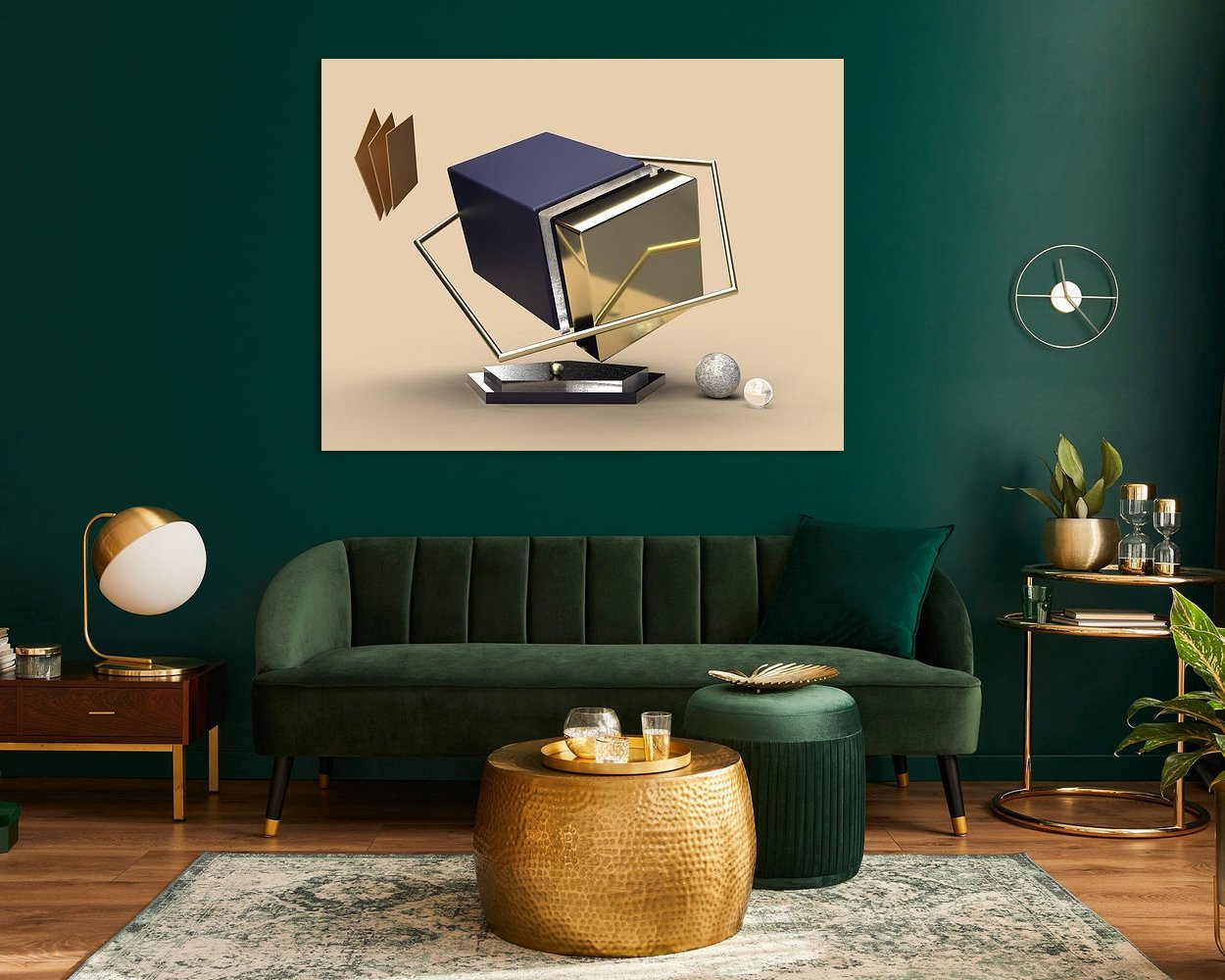 Voorbeeld van het werk in een kamer