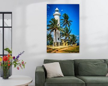 Lighthouse in Galle Sri Lanka with palm trees by Dieter Walther