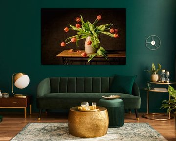 Nature morte tulipes orange