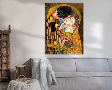 De Kus,   Geïnspireerd door Gustav Klimt (1) van Ineke de Rijk