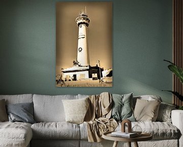 Egmond aan Zee Beach Lighthouse Sepia