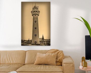 Phare de la plage d'Egmond aan Zee Sepia