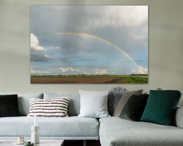 Mijn prachtige achtertuin | regenboog | Hollandse luchten van Mariska Scholtens