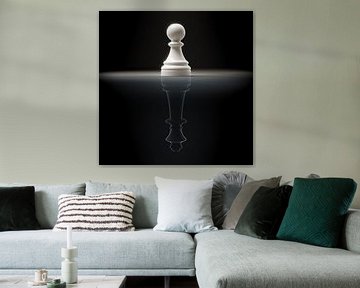 Chess pawn with reflection from king by Markus Gann