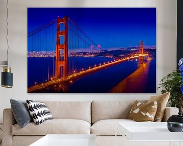 Golden Gate Bridge in de avond van Melanie Viola