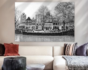 Jordaan Brouwersgracht Amsterdam Canals Netherlands Black and White by Hendrik-Jan Kornelis