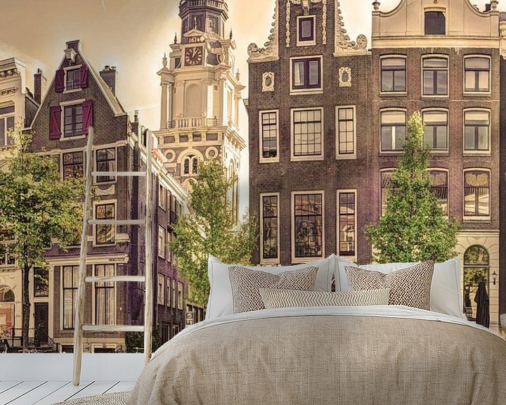 Sfeerimpressie behang: Zuiderkerk Amsterdam Nederland Zwart-Wit van Hendrik-Jan Kornelis