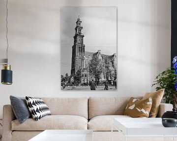 Westerkerk Prinsengracht Amsterdam Noir et blanc