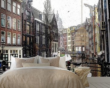 Zeedijk achter Amsterdam Winter