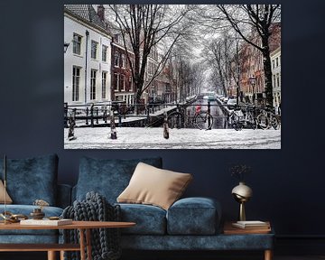 Le centre ville d'Amsterdam en hiver