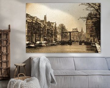 Centre ville d'Amsterdam Pays-Bas Hiver