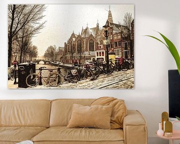 Le centre ville d'Amsterdam en hiver sur Hendrik-Jan Kornelis