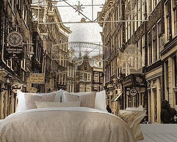 Zeedijk  Amsterdam Sepia Winter