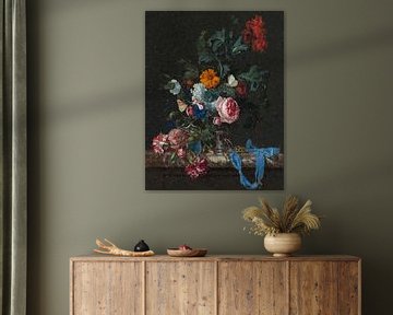 Still life with flowers and watch, low poly by Atelier Liesjes