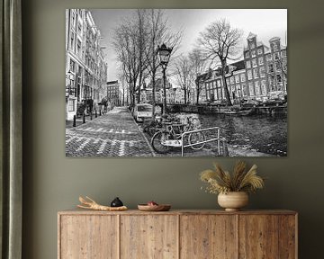 Binnenstad van Amsterdam Nederland Zwart-Wit van Hendrik-Jan Kornelis