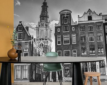 Zuiderkerk Amsterdam Kloveniersburgwal Winter Zwart-Wit