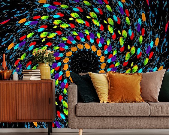 Voorbeeld van het werk in een kamer