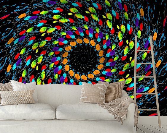 Voorbeeld van het werk in een kamer