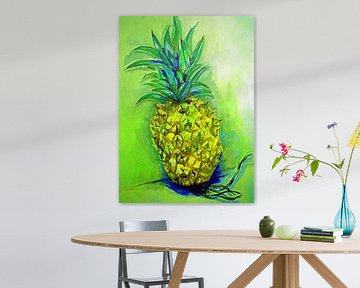Ananas im Popart-Stil (1) von Ineke de Rijk