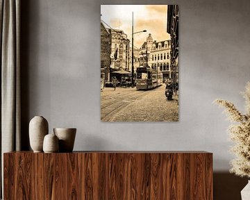 Inner city of The Hague Netherlands Sepia by Hendrik-Jan Kornelis