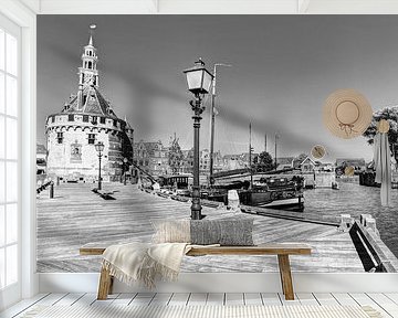 Hoorn North Holland Netherlands Port Black and White by Hendrik-Jan Kornelis