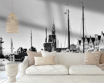 Hoorn Port North Holland Netherlands Black and White by Hendrik-Jan Kornelis