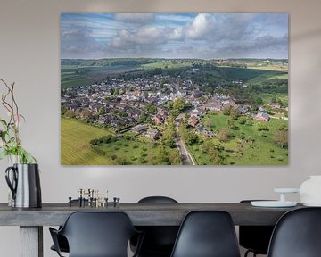 Luchtfoto van kerkdorpje Epen in Zuid-Limburg van John Kreukniet