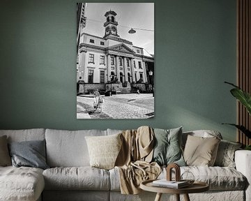 Town hall of Dordrecht Netherlands Black and White by Hendrik-Jan Kornelis