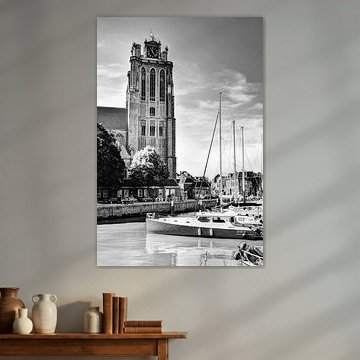 Our Lady Church in Dordrecht Niederlande Schwarz und Weiß von Hendrik-Jan Kornelis