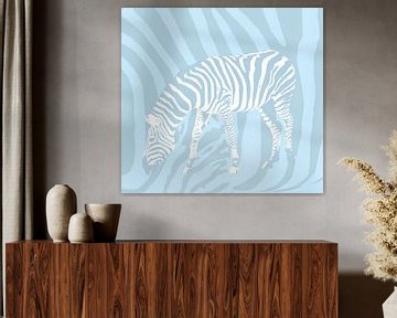 Blauwe zebra van Bianca Wisseloo
