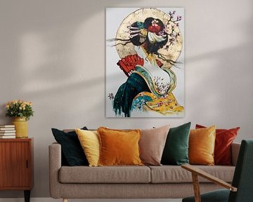 Japanse droom 2, Oude Meesters, Japandi, geisha. van Janny Schilderink......Atelier "de Tuute "