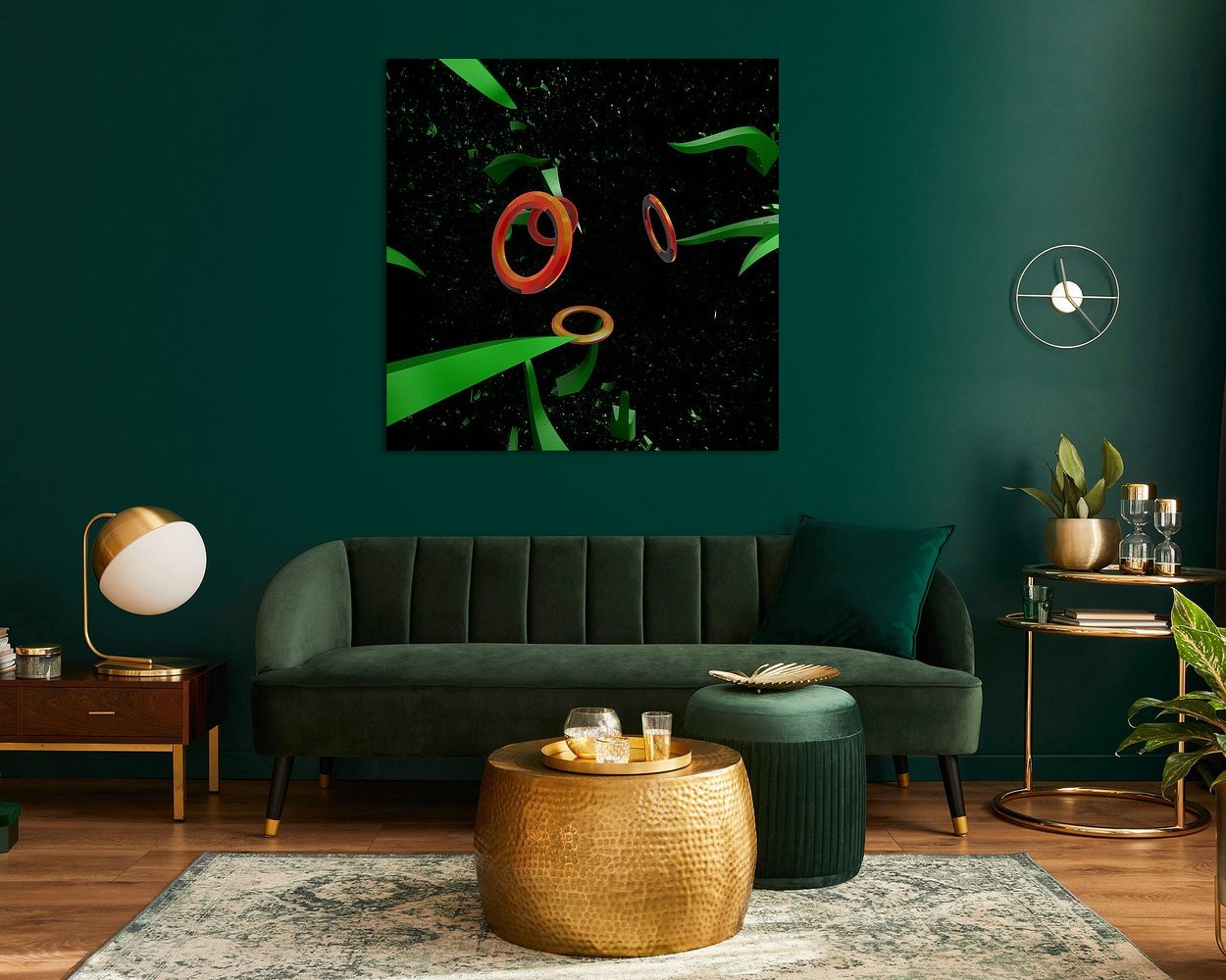 Voorbeeld van het werk in een kamer
