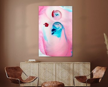 Abstract roze en blauw van Jeannine Van den Boer