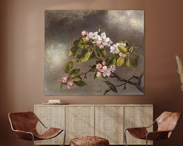 Still Life with Hummingbird and Apple Blossom by Heade ca. 1875 by Gisela - Art for you