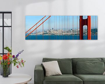 Golden Gate Bridge Panorama van Melanie Viola