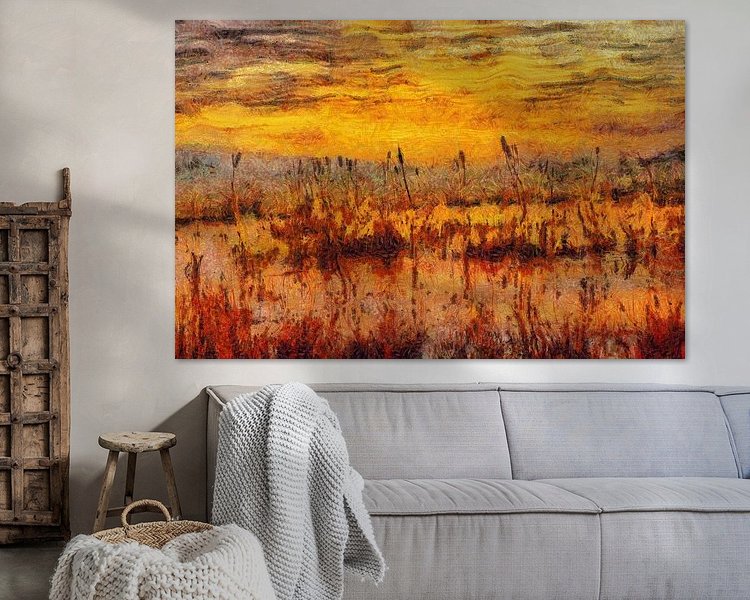 Voorbeeld van het werk in een kamer
