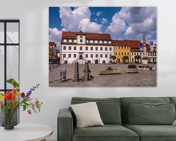 City hall with market in Hoyerswerda in Saxony by Animaflora PicsStock
