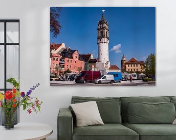 Marché de la vieille ville avec la tour impériale à Bautzen sur Animaflora PicsStock