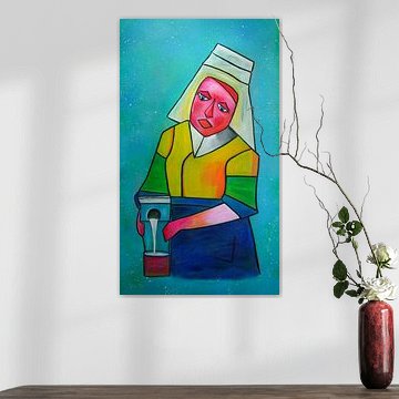 Abstract portrait of Vermeer's milkmaid by Daniëlle Ducheine