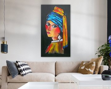 Abstracte Meisje met de Parel van Danielle Ducheine