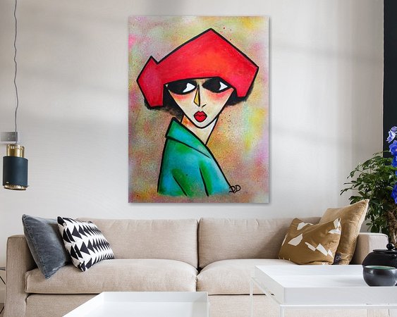Voorbeeld van het werk in een kamer