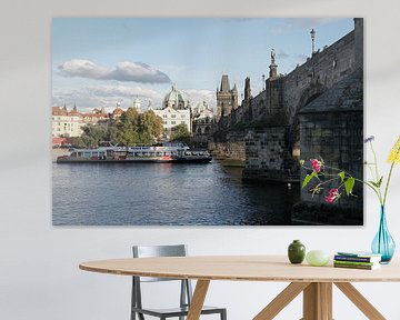 The Vltava River with Charles Bridge in the Old Town of Prague by Heiko Kueverling