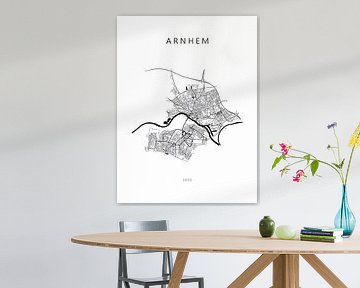 Map of Arnhem in black and white by Michel Vedder Photography